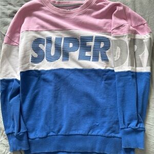 Superdry Pink and White Athletic Sweatshirt